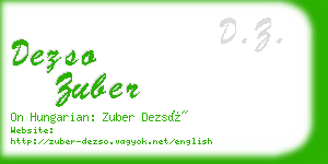 dezso zuber business card